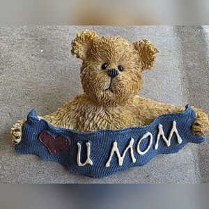 Boyds Collection Cute Bear Figurine with Heart Message
